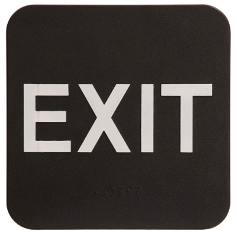 Exit - Black - White Sign